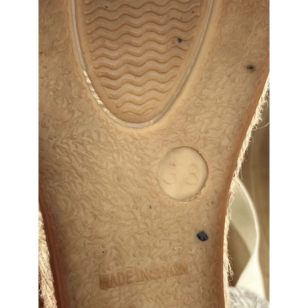 Toni Pons Origens Grey Lace Embroidered Espadrille Wedge Sandals Size 38 Spain